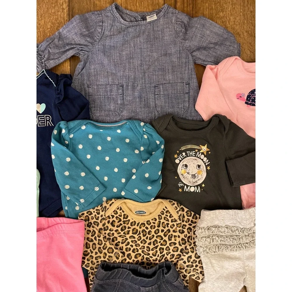 Baby Girl 0/3 Months Mix Match Pants Shirts Bodysuits Outfits Clothes Bundle Lot - Picture 11 of 13